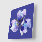 Horloge murale Fleur bleue (Angle)