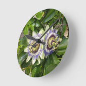 Horloge murale fleur de la passion violette (Angle)