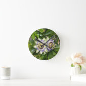 Horloge murale fleur de la passion violette (Maison)
