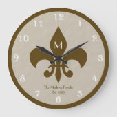 Horloge murale Fleur De Lis Customisée en famille (Recto)