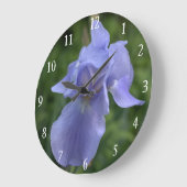 Horloge murale fleur d'Iris Bleu Brillante (Angle)