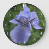 Horloge murale fleur d'Iris Bleu Brillante (Recto)