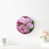 Horloge murale fleur d'oléandre rose | Botanica él (Maison)