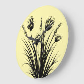 Horloge murale Fleur sauvage jaune soleil (Angle)