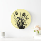 Horloge murale Fleur sauvage jaune soleil (Maison)