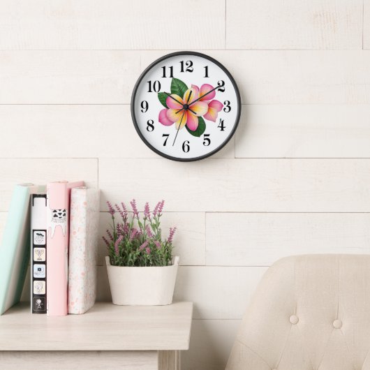 Horloge murale fleur tropicale (Salle de lecture)