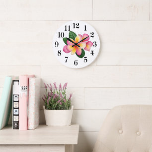 Horloge murale fleur tropicale