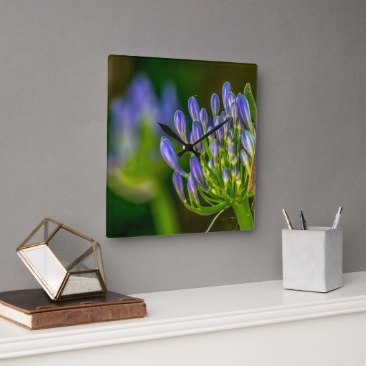 Horloge murale fleur violette (Bureau)