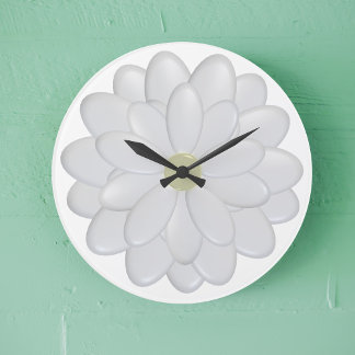 Horloge murale fleurie de marguerite blanche moder