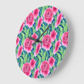 Horloge Murale Fleurs Aquarelle (Angle)