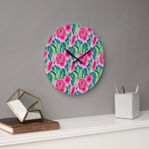 Horloge Murale Fleurs Aquarelle