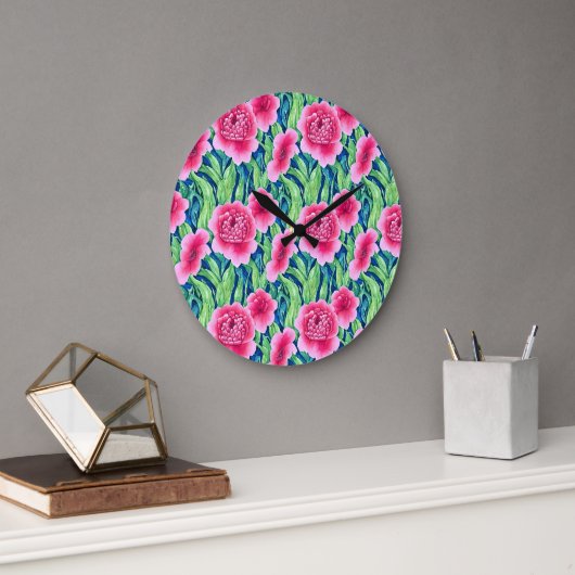 Horloge Murale Fleurs Aquarelle (Bureau)