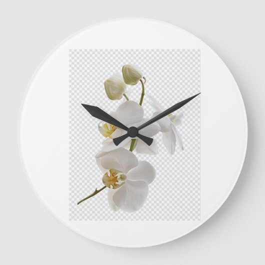 Horloge Murale Fleurs Blanches – Élégance Florale (Recto)