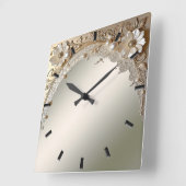 Horloge Murale Fleurs Blanches Perles Moderne (Angle)