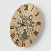 Horloge murale Fleurs de jardin blanc (Angle)
