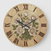 Horloge murale Fleurs de jardin blanc (Recto)