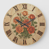 Horloge murale Fleurs de jardin orange (Recto)