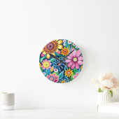 Horloge murale Fleurs funky (Maison)