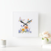 Horloge Murale Fleurs & Papillons – Décoration Élé (Maison)