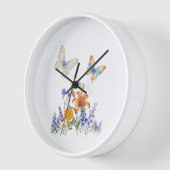 Horloge Murale Fleurs & Papillons – Décoration Élé (Angle)