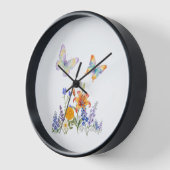 Horloge Murale Fleurs & Papillons – Décoration Élé (Angle)