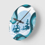 Horloge murale flocon de neige sarcelle Merveilleu (Angle)