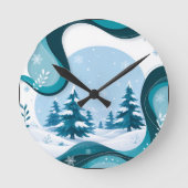 Horloge murale flocon de neige sarcelle Merveilleu (Recto)