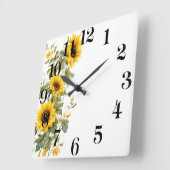 Horloge murale florale (Angle)