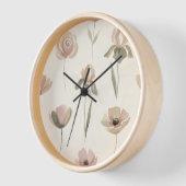 Horloge murale florale à l'aquarelle douce (Angle)