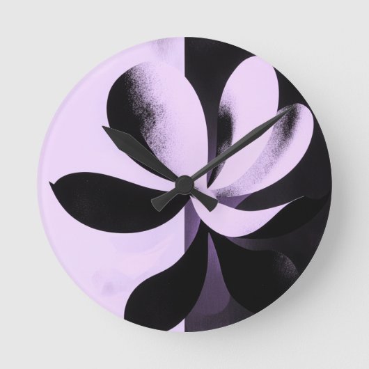Horloge murale florale abstraite minimale (Recto)