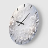 Horloge murale florale blanche (Angle)