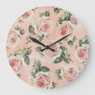 Horloge murale florale chic minable