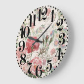 Horloge murale florale de nombre de roses français (Angle)