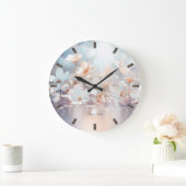 Horloge murale florale de Pêche blanche (Maison)