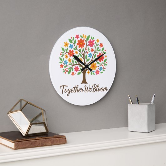 Horloge murale florale Ensemble Nous Fleurissons (Bureau)