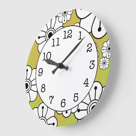 Horloge murale florale funky (Angle)