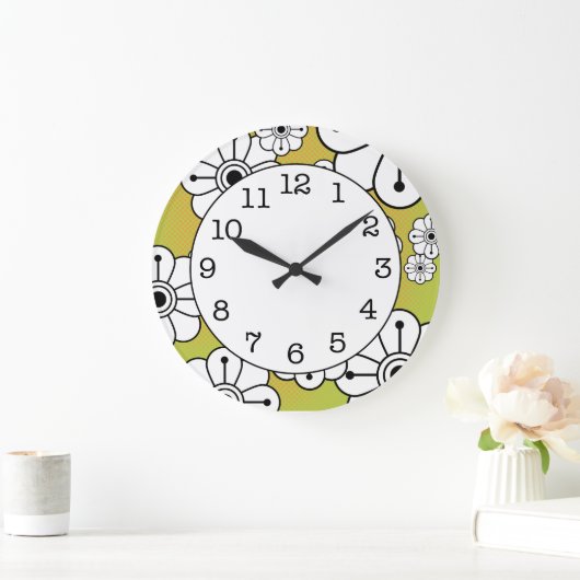 Horloge murale florale funky (Maison)