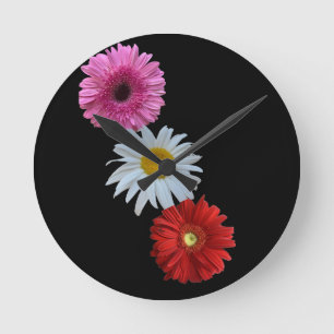 Horloge murale florale mixte colorée