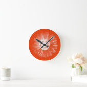 Horloge murale florale orange vif (Maison)