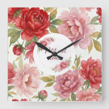 Horloge murale florale Petit mot doux