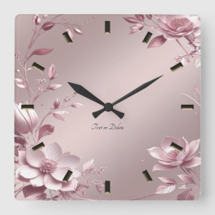 Horloge murale florale rose délicate