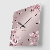 Horloge murale florale rose délicate (Angle)