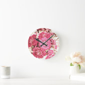 Horloge murale florale rose vintage (Maison)