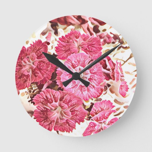 Horloge murale florale rose vintage (Recto)