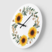 Horloge murale florale Tournesol (Angle)