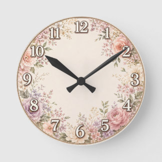 Horloge murale florale vintage