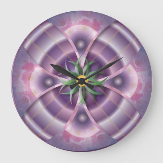 horloge murale florale violette (Recto)