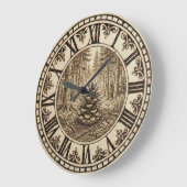 Horloge murale Forêt de Cônes de Pin (Angle)