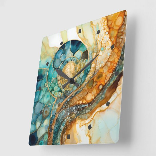 Horloge murale Fossile Gem Ammonite (Angle)