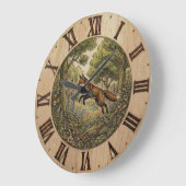 Horloge murale Fox et Papillon (Angle)